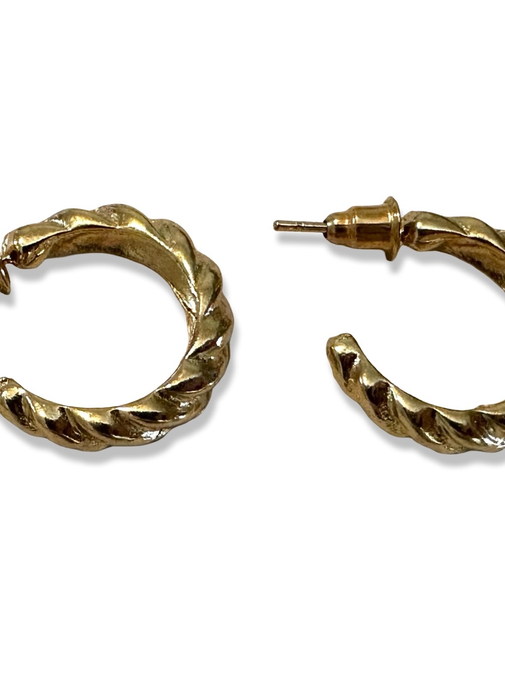 Twisted Rope Gold Hoop Earrings - Women Jewelry